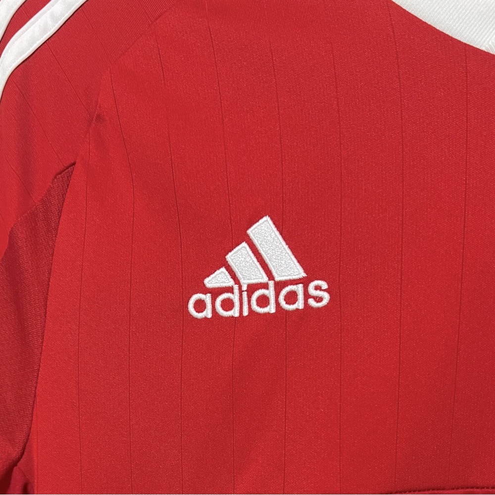 ADIDAS MENS  RED ATHLETIC SHORT SLEEVE CLIMATECOOL SHIRT SIZE MEDIUM - Picture 3 of 4